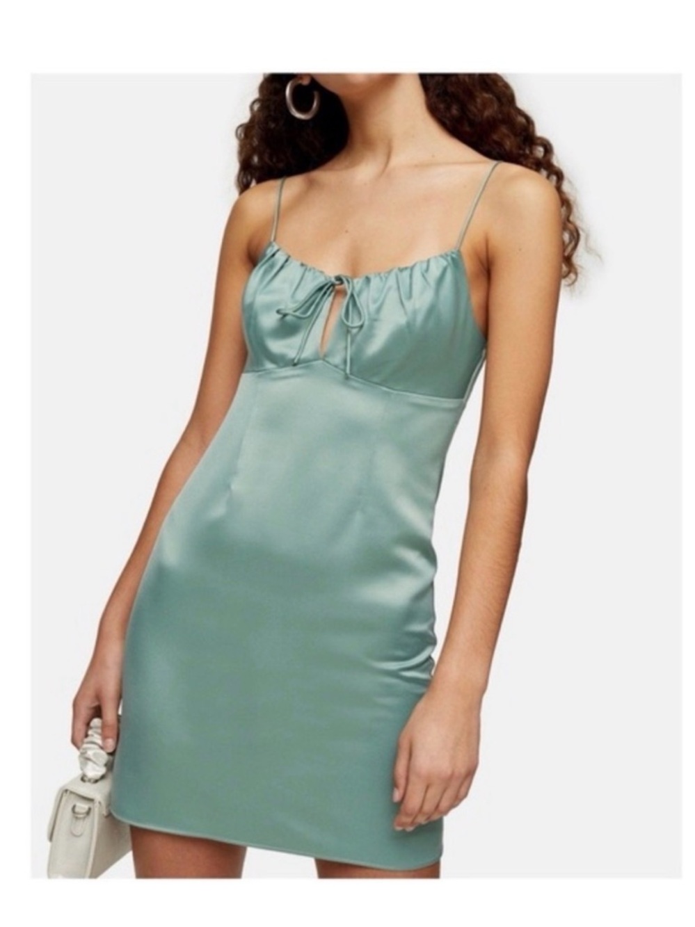 Topshop Sage Green Mini Dress Size 4